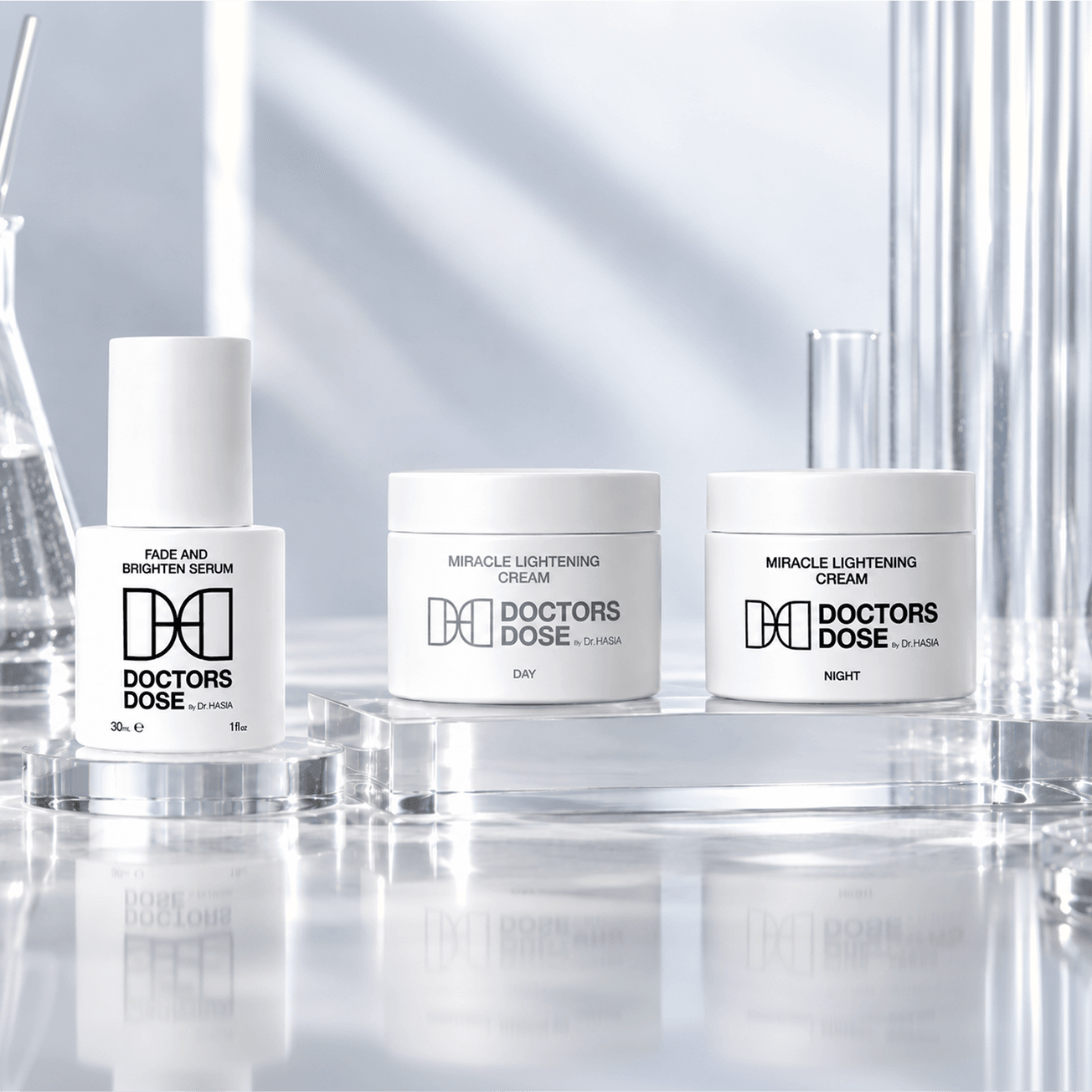 Brightening Essentials Kit: Fade & Brighten Serum, Miracle Lightening Cream Day, Miracle Lightening Cream Night